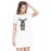 Caseria Women's Cotton Biowash Graphic Printed T-Shirt Dress with side pockets - Miles To Ride
