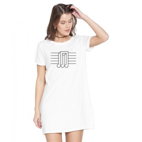 Music Line Graphic Printed T-shirt Dress