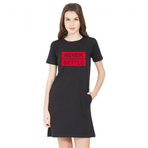 Never Settle Graphic Printed T-shirt Dress