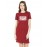Women's Cotton Biowash Graphic Printed T-Shirt Dress with side pockets - Never Settle