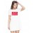 Caseria Women's Cotton Biowash Graphic Printed T-Shirt Dress with side pockets - Never Settle