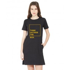 Think Outside The Box Graphic Printed T-shirt Dress