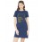 Women's Cotton Biowash Graphic Printed T-Shirt Dress with side pockets - Outside The Box