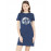 Caseria Women's Cotton Biowash Graphic Printed T-Shirt Dress with side pockets - Peace