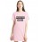 Women's Cotton Biowash Graphic Printed T-Shirt Dress with side pockets - Positive Vibes