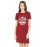 Women's Cotton Biowash Graphic Printed T-Shirt Dress with side pockets - Queens Born In May