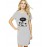 Women's Cotton Biowash Graphic Printed T-Shirt Dress with side pockets - Sleeping Teddy