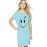 Caseria Women's Cotton Biowash Graphic Printed T-Shirt Dress with side pockets - Smiley Stroke