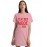 Women's Cotton Biowash Graphic Printed T-Shirt Dress with side pockets - Teacher Mode On