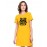 Women's Cotton Biowash Graphic Printed T-Shirt Dress with side pockets - Tere Jaisa Yaar Kahan