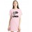 Caseria Women's Cotton Biowash Graphic Printed T-Shirt Dress with side pockets - This Is The Fight