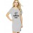 Women's Cotton Biowash Graphic Printed T-Shirt Dress with side pockets - Winter Is Here