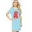 Women's Cotton Biowash Graphic Printed T-Shirt Dress with side pockets - You Love Me