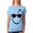 Women's Cotton Biowash Graphic Printed Half Sleeve T-Shirt - Glare Smile