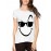Women's Cotton Biowash Graphic Printed Half Sleeve T-Shirt - Glare Smile