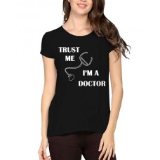 Caseria Women's Cotton Biowash Graphic Printed Half Sleeve T-Shirt - I Am A Doctor