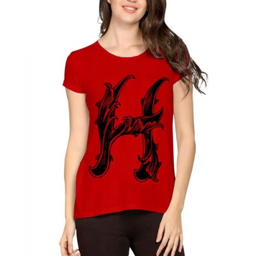 Letter H With Wings Graphic Printed T-shirt
