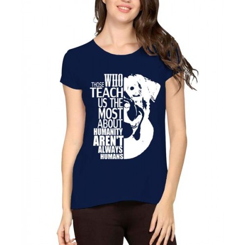 Women's Cotton Biowash Graphic Printed Half Sleeve T-Shirt - Those Who Teach