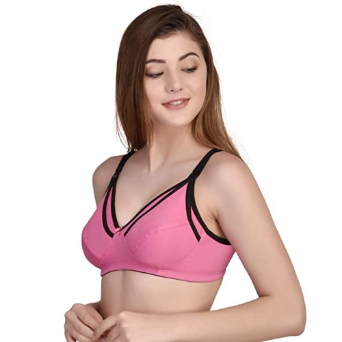 Buy Women's Cotton Non-Padded Non-Wired Maternity/Nursing/Feeding Bra-  Combo Pack of 2 Assorted Colors (Yellow & Baby Pink) at
