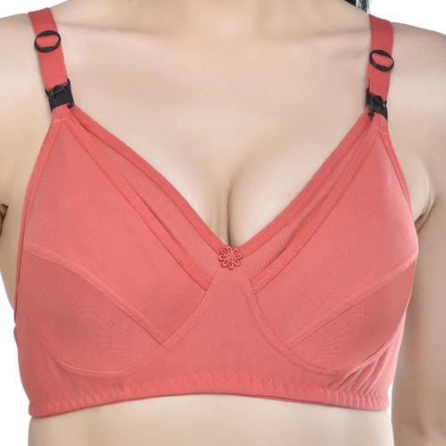 Buy Generic Women's Cotton Non-Padded Wire Free Maternity Bra Multicolored  at
