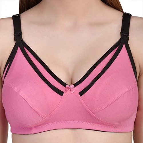Buy Maternity Bra - Non-Wired & Non-Padded Bra Combo Pack of 3 - Nursing Bra  for Feeding Women - Breathable Breast feeding Bra Combo Multicolored  (Yellow, Baby Pink & Green) at