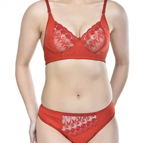 red net bras and panty set