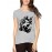 Women's Cotton Biowash Graphic Printed Half Sleeve T-Shirt - A Crow