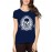 Women's Cotton Biowash Graphic Printed Half Sleeve T-Shirt - Ace Skull