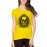 Women's Cotton Biowash Graphic Printed Half Sleeve T-Shirt - Ace Skull
