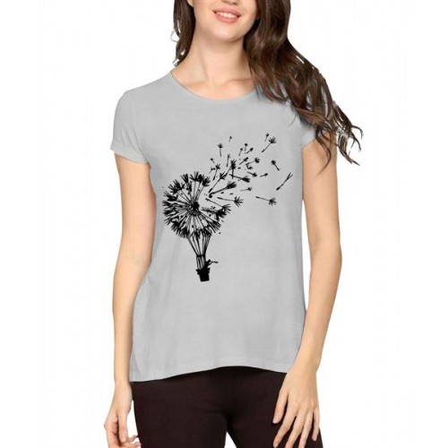 Women's Cotton Biowash Graphic Printed Half Sleeve T-Shirt - Air Balloon Child
