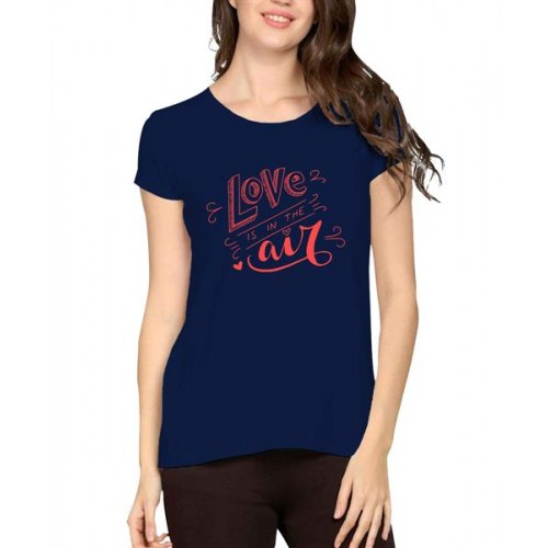 Women's Cotton Biowash Graphic Printed Half Sleeve T-Shirt - Air Love