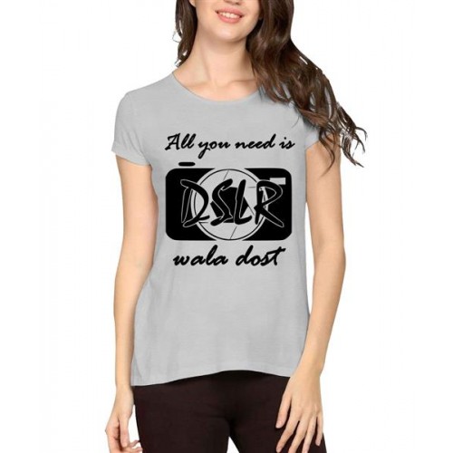 Women's Cotton Biowash Graphic Printed Half Sleeve T-Shirt - All You Need 