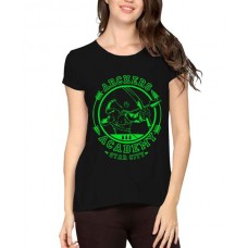 Women's Cotton Biowash Graphic Printed Half Sleeve T-Shirt - Archers Arrow Academy