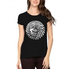 Women's Cotton Biowash Graphic Printed Half Sleeve T-Shirt - Armadillo