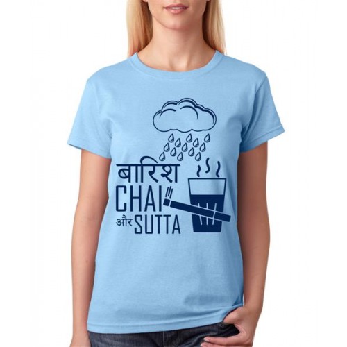 Barish Chai Aur Sutta Graphic Printed T-shirt