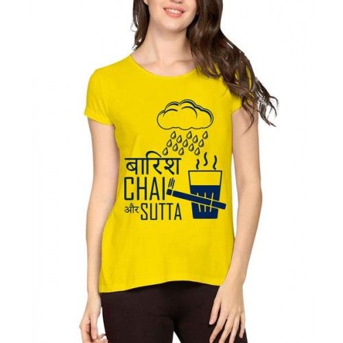Barish Chai Aur Sutta Graphic Printed T-shirt
