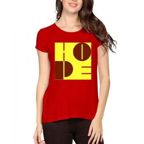 Women's Cotton Biowash Graphic Printed Half Sleeve T-Shirt - Be Hope
