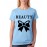 Women's Cotton Biowash Graphic Printed Half Sleeve T-Shirt - Beauty Bow