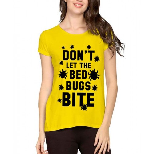 Women's Cotton Biowash Graphic Printed Half Sleeve T-Shirt - Bed Bugs Bite