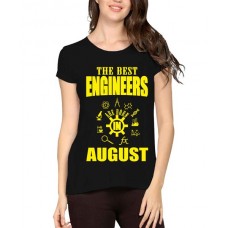 Women's Cotton Biowash Graphic Printed Half Sleeve T-Shirt - Best Engineers August