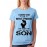 Women's Cotton Biowash Graphic Printed Half Sleeve T-Shirt - Best Friend Son