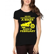 A Biker Born In February Graphic Printed T-shirt