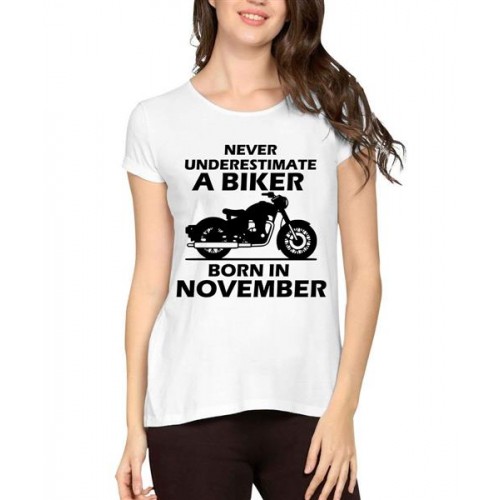 A Biker Born In November Graphic Printed T-shirt