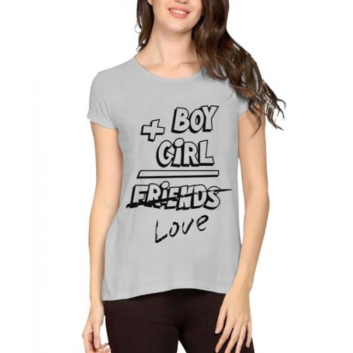 Women's Cotton Biowash Graphic Printed Half Sleeve T-Shirt - Boy And Girl Friends