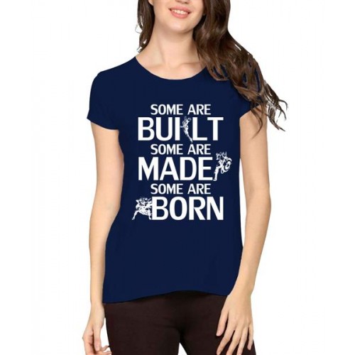 Women's Cotton Biowash Graphic Printed Half Sleeve T-Shirt - Built Made Born
