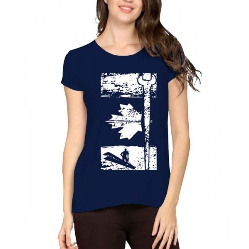 Women's Cotton Biowash Graphic Printed Half Sleeve T-Shirt - Canadian Style