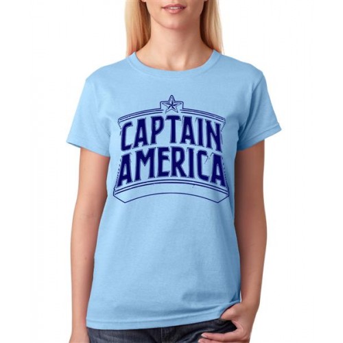 Women's Cotton Biowash Graphic Printed Half Sleeve T-Shirt - Captain Star