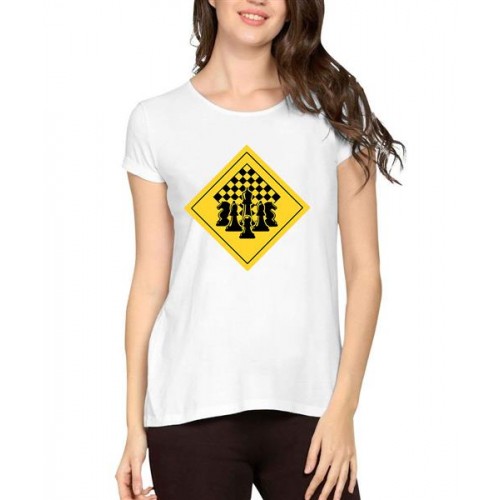 Women's Cotton Biowash Graphic Printed Half Sleeve T-Shirt - Chess Kingdom