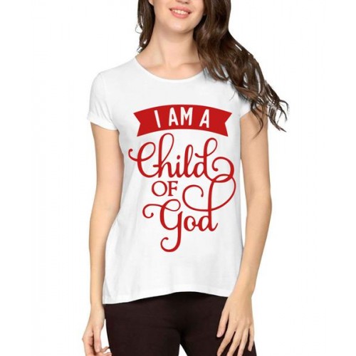 Women's Cotton Biowash Graphic Printed Half Sleeve T-Shirt - Child Of God