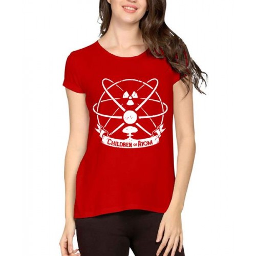 Women's Cotton Biowash Graphic Printed Half Sleeve T-Shirt - Children Of Atom